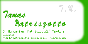 tamas matriszotto business card